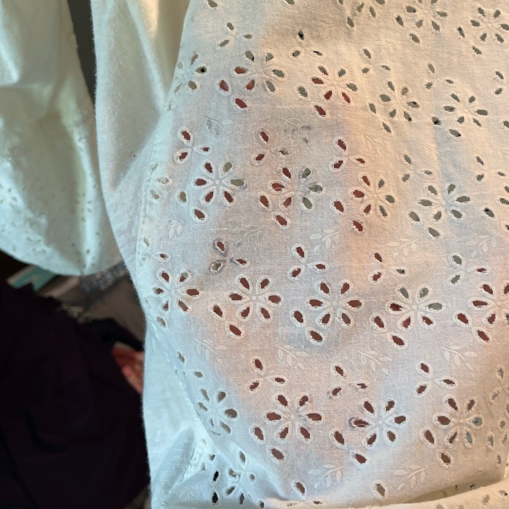 Anthropologie Fei Eyelet Shirt Size 2 - Picture 3 of 7